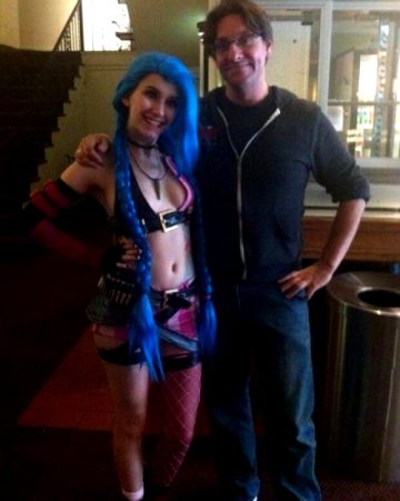 Alabama FireCracker pre breast (i)mplants, doing cos play at the comic con – SGB natch cosplaying with blue hair wig