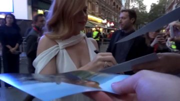 Amy Adams Cleavage While Signing Autographs