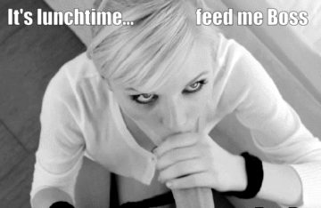 Blonde Boss Blowjob Lunch Sissy Captions