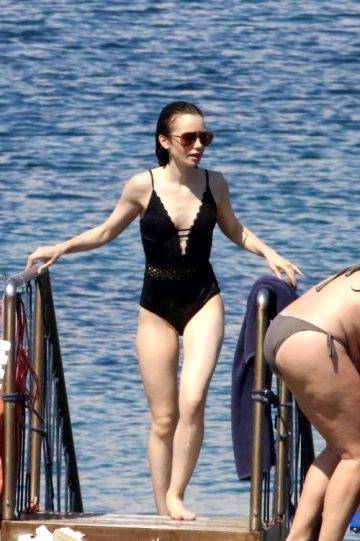 Lily Collins At The Beach