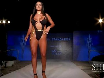 Very hot women in sexy clothes on the catwalk
